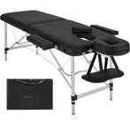 Massagetafel 2 zones met matras en aluminium frame - zwart, Verzenden, Nieuw