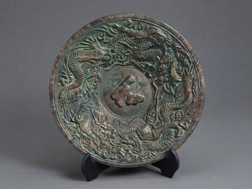 Impressive Japanese Bronze High-Relief Display Plate with