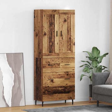 vidaXL buffetkast 2 st Oudhout 69,5 x 34 x 180 cm Bewerkt, Minder dan 50 cm, Verzenden, Nieuw, Minder dan 100 cm