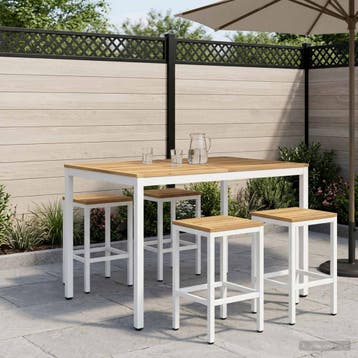 vidaXL Tuinbar Tafel Wit 110 x 108,5 x 105 cm Massief, Verzenden, Nieuw