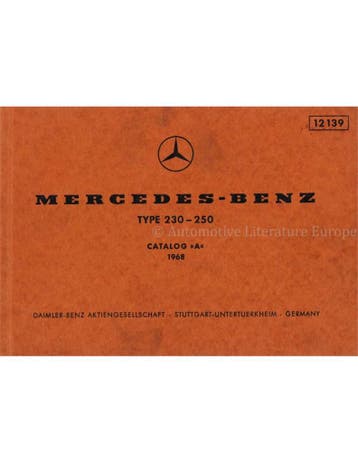 1968 MERCEDES BENZ 230 | 250 ONDERDELENHANDBOEK, Auto diversen, Handleidingen en Instructieboekjes