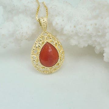 Koraal - Zilver, Verguld, Zonder reservering - Ketting met