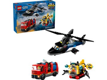 LEGO City 60462 - Helikopter brandweerauto onderzeeër remix, Verzenden, Zo goed als nieuw