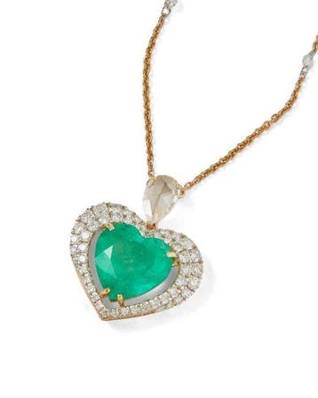 Halsketting - 14 karaat Geel goud - 4.12ct. tw. Smaragd -, Sieraden, Tassen en Uiterlijk, Nieuw