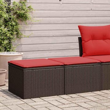 vidaXL 2-delige Loungeset met kussens poly rattan acacia, Verzenden, Nieuw, Loungeset