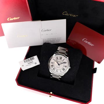 Cartier Ronde de Cartier Must 40mm WSRN0035; Automatisch..., Ophalen of Verzenden, Zo goed als nieuw, Staal, Overige merken