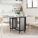 vidaXL Opvouwbare eettafel met wielen 130 x 80 x 76,5 cm, Verzenden, Nieuw