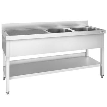 GGM Gastro | RVS spoeltafel PREMIUM - 1800x700mm - met |, Verzenden, Nieuw in verpakking, RVS Meubilair