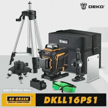 DEKO 12-Lijn 3D Laserwaterpas Zelfnivellerend Groen 360° Kru, Verzenden, Nieuw