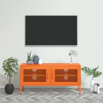 vidaXL Tv-meubel 105x35x50 cm staal oranje, 100 tot 150 cm, Verzenden, Nieuw, Minder dan 100 cm