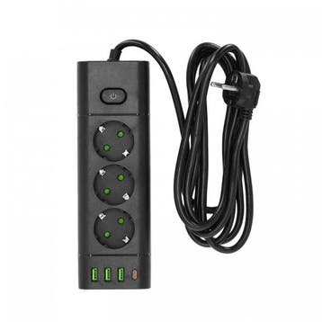 Kobi LINEA PRO XC stekkerdoos met 3 stopcontacten - 3x US..., Ophalen of Verzenden, Nieuw