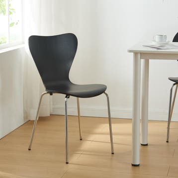 Eetkamerstoel Essunga 80x48x45,5 cm set van 4 zwart en chroo, Huis en Inrichting, Stoelen, Verzenden, Nieuw