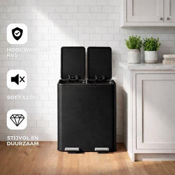 2dekans | Bayt Prullenbak - Prullenbak 60 Liter (2x30) -, Ophalen of Verzenden, Gebruikt