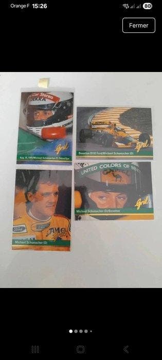 1992 Grid Grid Motorcard Michael Schumacher #51 #194 #18 #84, Verzamelen, Nieuw