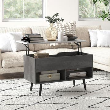 2dekans | Coast Lift Top Salontafel Grijs 80x40x46 cm - Mid, Ophalen of Verzenden, Zo goed als nieuw