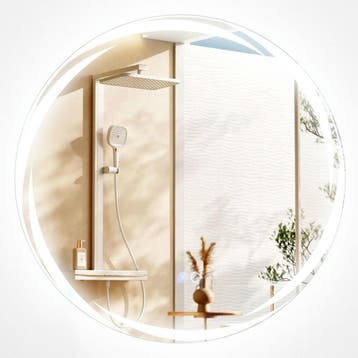 2dekans | Coast LED Badkamerspiegel Rond 60x60 cm Zilver -, Ophalen of Verzenden, Zo goed als nieuw