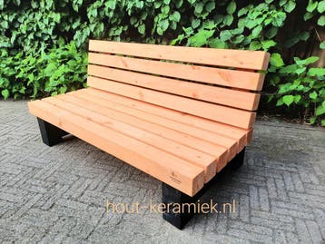 douglas tuinbank loungebank exclusief model zwart onderstel, Ophalen of Verzenden, Nieuw, Hout