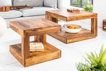 Massief kostbare houten salontafel GIANT 45cm Sheesham Stone, Ophalen of Verzenden, Nieuw