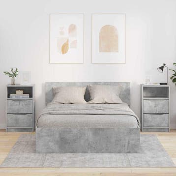 vidaXL Nachtkastjes 2 pcs Beton Grijs 40 x 30 x 467 cm, Minder dan 45 cm, Verzenden, Nieuw, 55 tot 70 cm