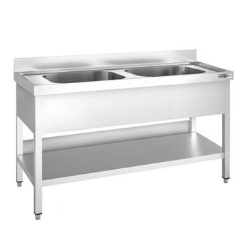 GGM Gastro | RVS spoeltafel PREMIUM - 1400x700mm - met |, Verzenden, Nieuw in verpakking, RVS Meubilair