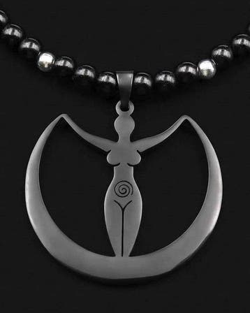 De Oeroude Godin – Keltische Halsketting – Obsidiaan – Leven, Antiek en Kunst