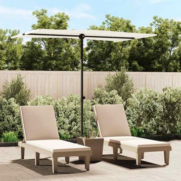 vidaXL Parasol met aluminium paal 2x1,5 m zandwit, Tuin en Terras, Parasols, Verzenden, Nieuw, 2 tot 3 meter