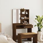 vidaXL Kaptafel met spiegel 74,5x40x141 cm bruin eikenkleur, Huis en Inrichting, Tafels | Salontafels, 50 tot 100 cm, Verzenden