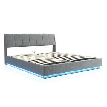 Tweepersoonsbed Tröstiar met LED 180x200 cm antraciet [en.ca, Verzenden, Nieuw