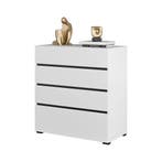 Ladekast Crotone - Wit - 4 Lades, Huis en Inrichting, Kasten | Ladekasten, Verzenden, Nieuw