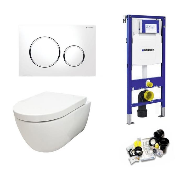 Geberit UP320 Toiletset Sani Royal Compact Rimfree 49 cm, Doe-het-zelf en Verbouw, Sanitair