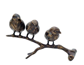 Beeldje - Bird family - Brons