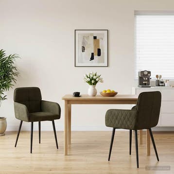 vidaXL Eettafelstoelen 2 st Nep Suede Leer Legergroen, Verzenden, Nieuw