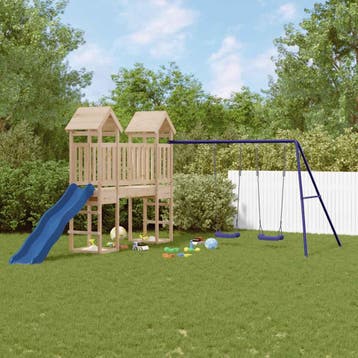 vidaXL Speelhuis massief grenenhout, Verzenden, Nieuw