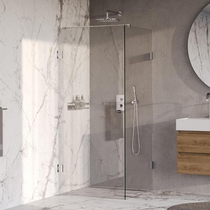 Brauer Void - Carving Douchecabine met Draaideur - Helder, Doe-het-zelf en Verbouw, Sanitair, Nieuw, Rvs, Ophalen of Verzenden