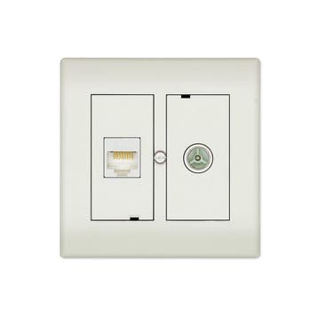 Wandcontactdoos CAT6 + COAX toolless, Ophalen of Verzenden, Nieuw