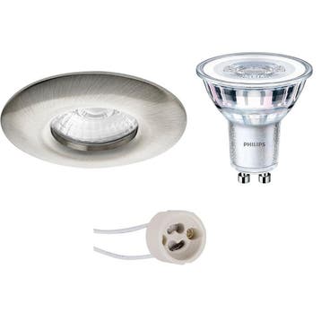 GU10 Inbouwspot Set - Mat Nikkel - Inbouw Rond - Waterdicht, Ophalen of Verzenden, Nieuw, Overige fittingen, Plafondspot of Wandspot