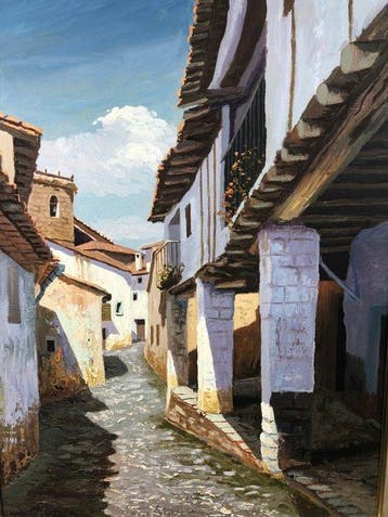 Vicent Moreno i Mira (1937) - Carrer amb porxi (La mata de