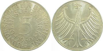 5 Dm Brd 1960d (MuntenenBankbiljetten-Duitslandvanaf1871), Verzenden