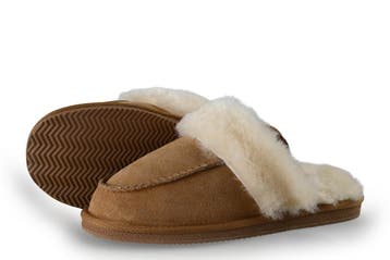 Manfield Pantoffels in maat 37 Cognac, Kleding | Dames, Overige kleuren, Verzenden, Pantoffels of Sloffen, Manfield
