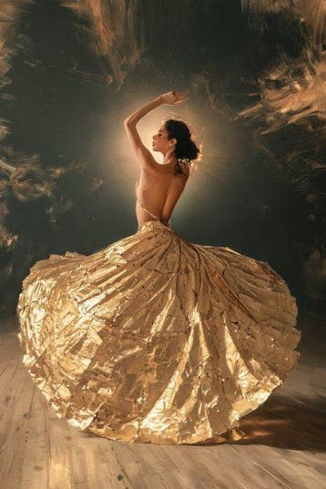 Iconica - Golden Ballerina Spin - unique 1/1 XXL (150 x 100