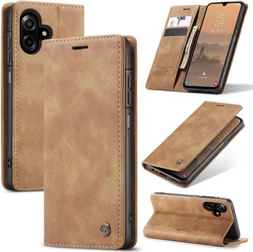 CaseMe book case leer - Samsung Galaxy A07 - Licht bruin, Verzenden, Nieuw