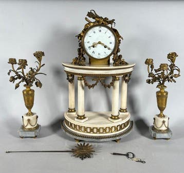 Pendule - Marmer, Brons - 1750-1800