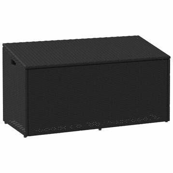 vidaXL Tuinbox Zwart 110x50x58 cm Poly Rattan, Verzenden, Nieuw