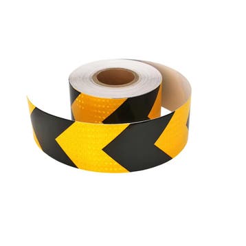 Reflecterende tape - ORANJE ZWART - Pijl - 1 meter x 5 cm, Ophalen of Verzenden, Nieuw