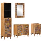 vidaXL Badkamermeubelset met lade 4 pcs Naturel Massief, Verzenden, Nieuw, Overige typen