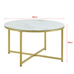 [en.casa] Salontafel Uppvidinge 45xØ80 cm marmer look wit en, Huis en Inrichting, Tafels | Salontafels, Verzenden, Nieuw