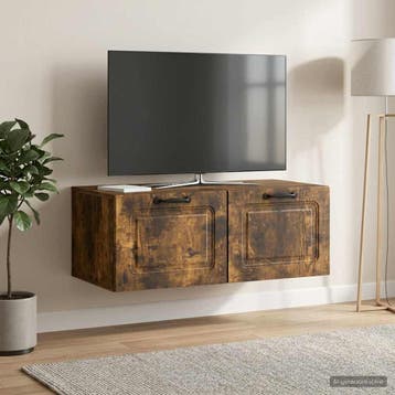 vidaXL Wandbeugel TV-kast Gerookt eiken 78,5 x 41 x 30 cm, Minder dan 50 cm, Verzenden, Nieuw, Minder dan 100 cm