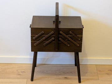 Gertsch - Naaidoos - Hout - Mid-Century naaikast