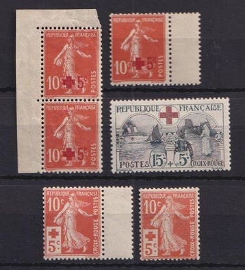 Frankrijk 1914/1918 - Rode Kruis, schitterende collectie -, Gestempeld