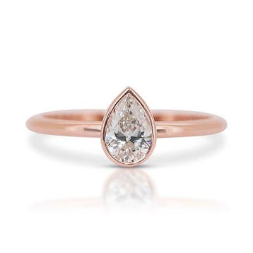 Ring - 14 karaat Roségoud - 0.70ct. tw. Diamant (Natuurlijk), Sieraden, Tassen en Uiterlijk, Ringen, Nieuw